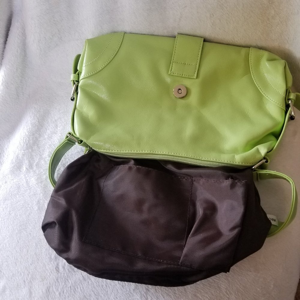 Silver and Green Mini Bag with Structured Design - Picture 6 of 8